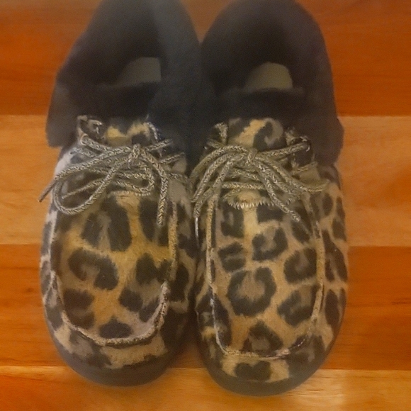 Womens leopard print booties - Picture 1 of 4